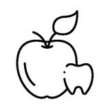Icon apple and tooth